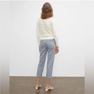 Club Monaco Textured Slim Trousers - Blue Tweed - size 8